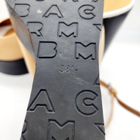 Marc by Marc Jacobs Tan Beige Leather Ankle Strap Wedge Sandals Women's Size 8 - Picture 9 of 11